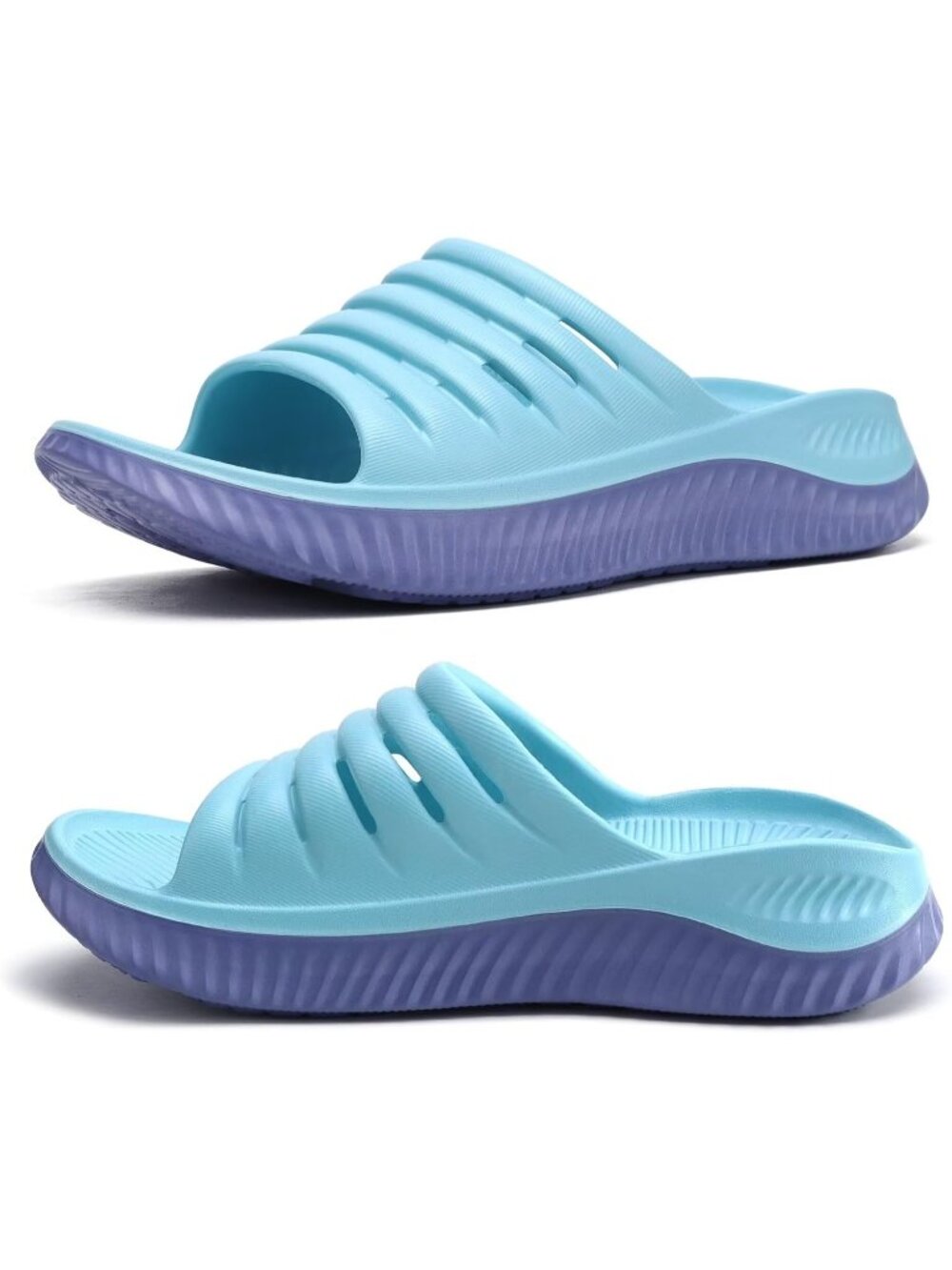 🆕 Women's Purple Blue Sandals With Comfortable Arch Support Sport Slides Casual